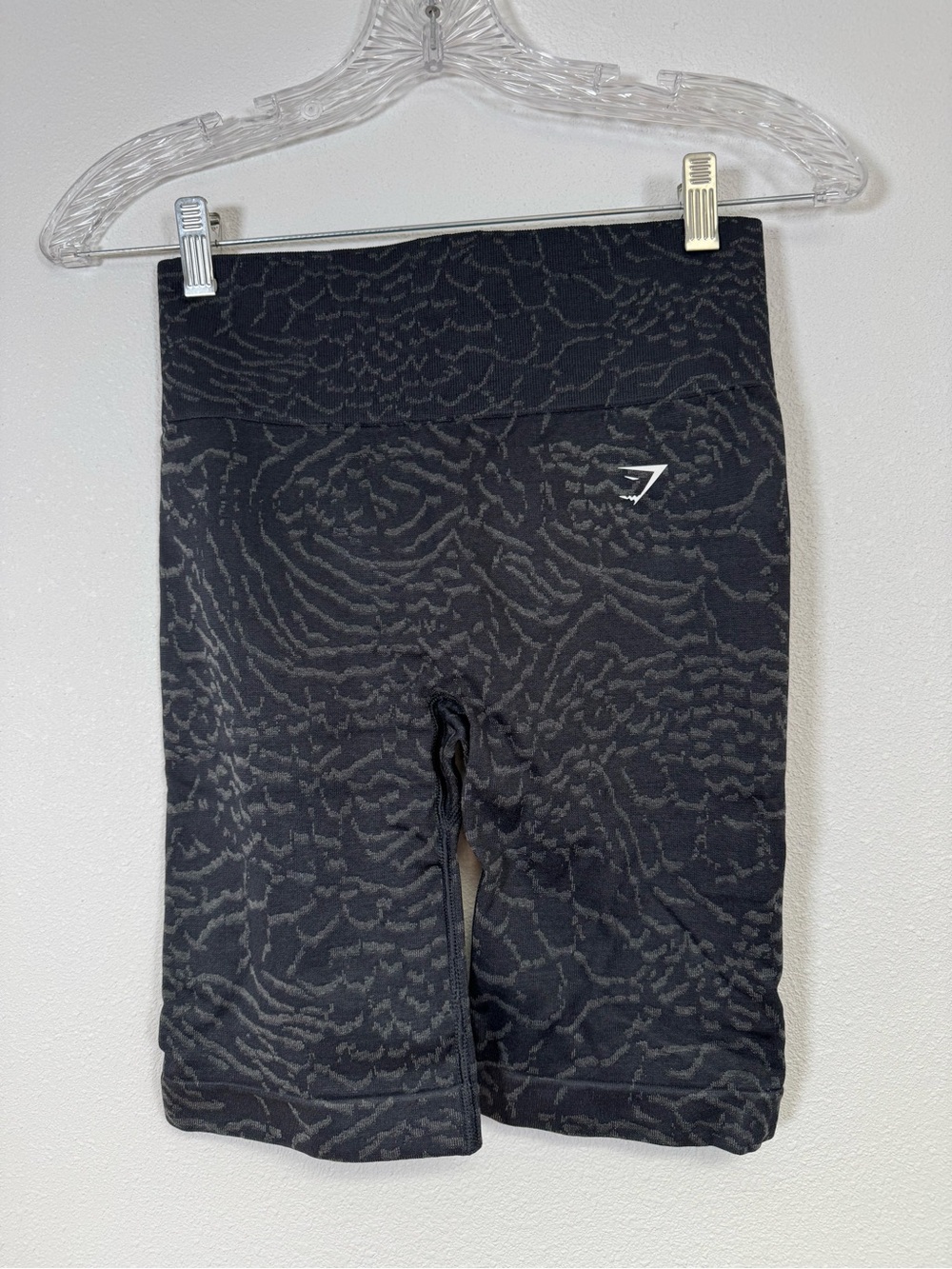 Gymshark Black Tonal Animal-Print Biker Shorts